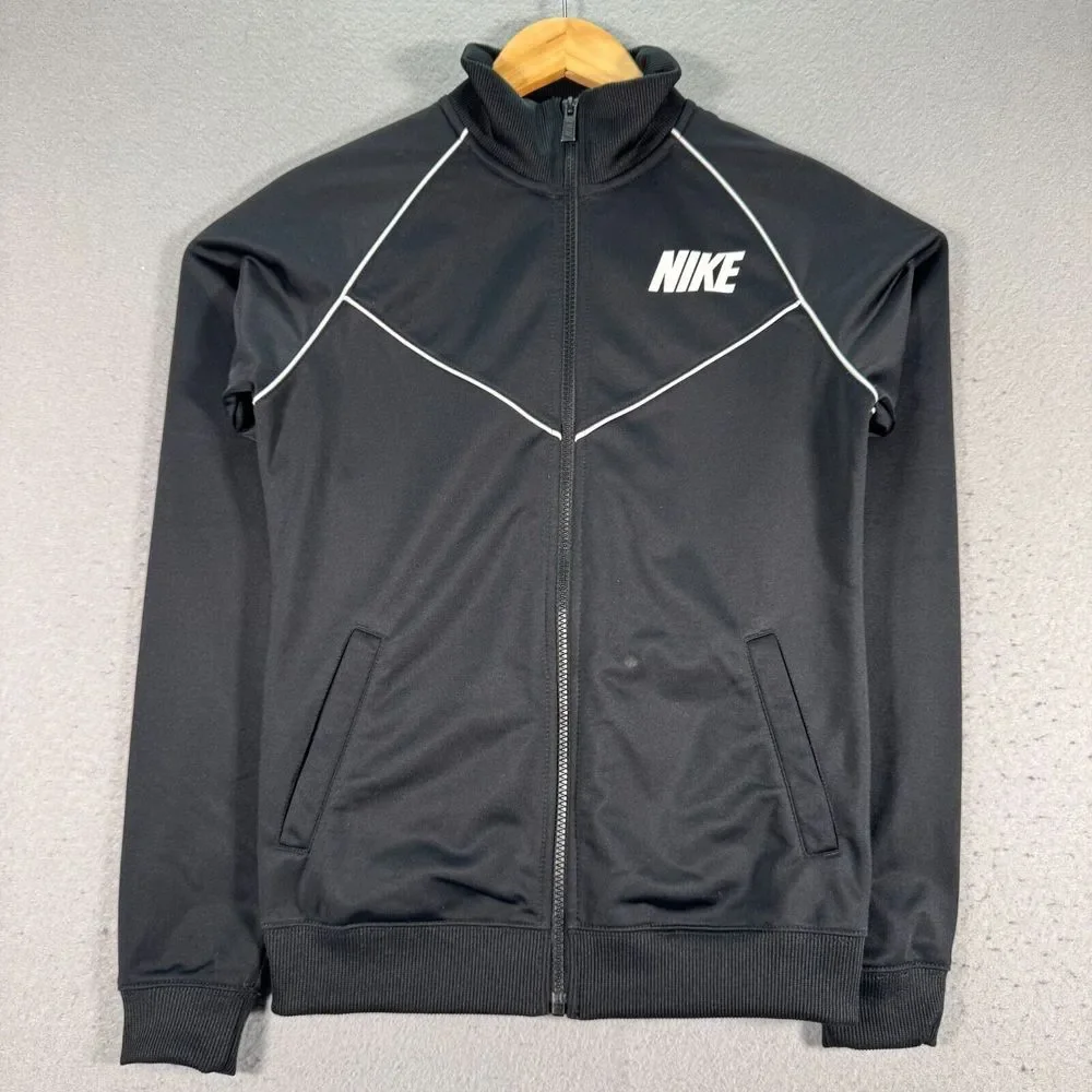 Nike Track Jacket Womens Small Black Full Zip Mockneck Active Sports 545864-010‎